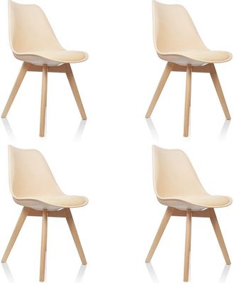 hjh OFFICE silla n&oacute;rdica Pl&aacute;stico Beige