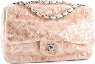Chanel Classic Single Flap Bag Sequins Small shoulder bag - Beige