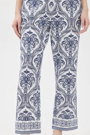 Farm Rio Tropical Pajama Pant In Blue/white