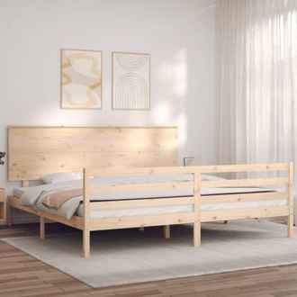 vidaXL Bed Frame without Mattress Super King Size Solid Wood vidaXL
