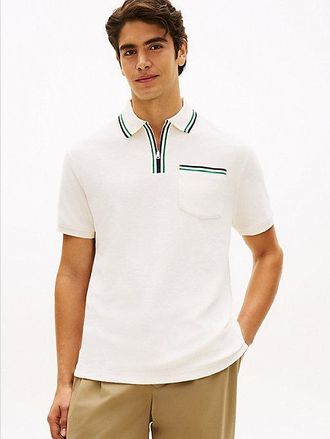 Tommy Hilfiger Classic Fit Tipped Towelling Zip Polo Shirt