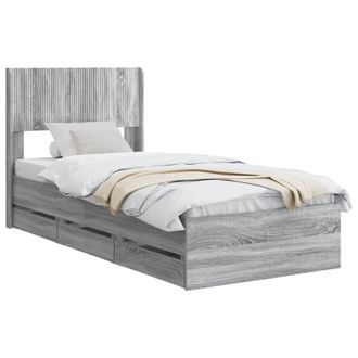vidaXL Struttura Del Letto Con Stoccaggio E Testata Grigio Sonoma Vidaxl