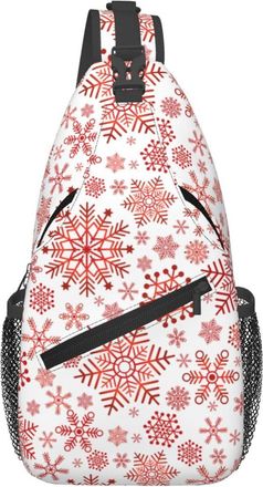 Generic Christmas Red Snowflakes Shoulder Bag With Zipper Crossbody Bag Anti Theft Backpack For Traveling Cycling Women