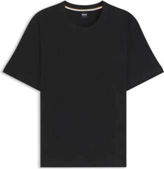 BOSS Cotton-blend T-shirt with waffle structure