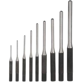 OEM Juego De 9 Punzones De Acero Duraderos Profesionales, Herramienta Manual Para Ingenier&iacute;a Mec&aacute;nica, Color Negro