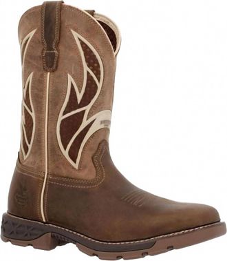 Georgia Boot Mens Carbo-Tec Flx Alloy Toe Pull-On Work Boot - Wide In Brown