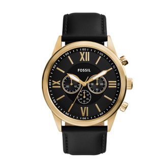 Fossil Mens Flynn 48mm Chronograph, Gold-Tone Stainless Steel Watch, BQ2823