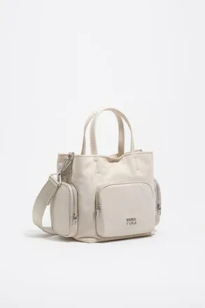 Bimba & Lola Mini Nylon Pocket Bag in Stonewhite at Nordstrom