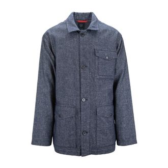 Fay Heren Knoopjas - Heren - Zomerjassen - Blauw - L - Wol - Jassen