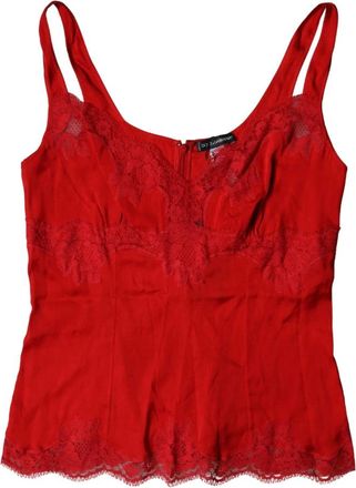 Dolce & Gabbana Lingerie Top - Dames - Tops zonder mouwen - Rood - 2XL - Tops