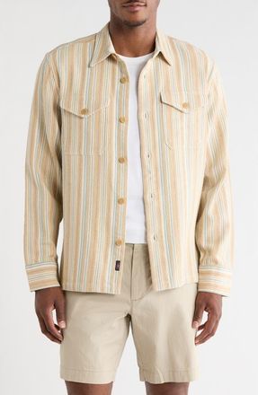 Faherty Vista Overshirt in Golden Hour Stripe at Nordstrom Rack, Size Xx-Large