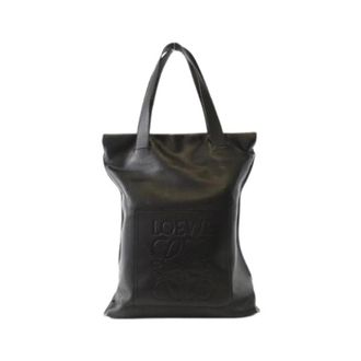 Loewe Pre-owned Tote Bags, female, Black, Size: ONE SIZE Pre-owned calf shopper bag