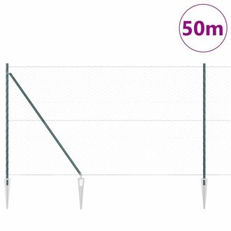 Berkfield Home Hexagon Fence Green 1.5x50 m Steel