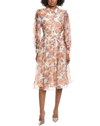 Mikael Aghal Print Midi Dress