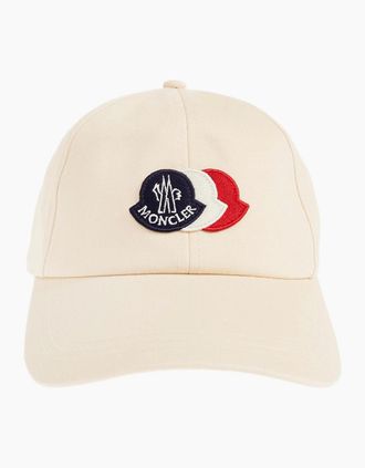 Moncler Mens TRIPLE LOGO CAP - Cream - Size: OS
