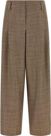 Brunello Cucinelli Brown Checks Pleated Pants