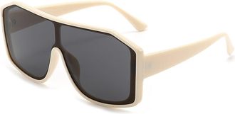 Generic Large Frame Mens And Womens Outdoor Sunglasses Vacation Commuter Sports Sun Glasses(Beige)