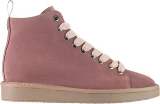 Panchic Su&egrave;de Enkellaars met Microvezel Voering - Dames - Veterlaarzen - Roze - 41 EU - Su&egrave;de - Schoenen
