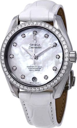 Omega Seamaster Aqua Terra Automatic Diamond White Mother of Pearl Dial Ladies Watch 231.18.39.21.55.001