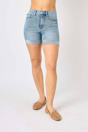 Judy Blue High Waist Tummy Control Denim Shorts In Light Wash