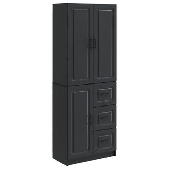 vidaXL Juego De Armarios 2 Uds. Negro Madera De Ingenier&iacute;a Vidaxl