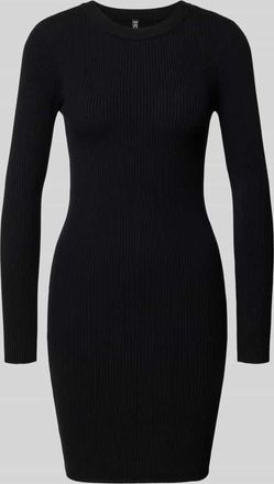 Pieces Eng anliegendes Minikleid in Ripp-Optik Modell MIRA NEW in BLACK, Größe XL