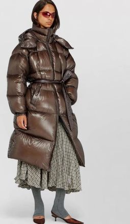 Diesel down quilted belted puffer coat