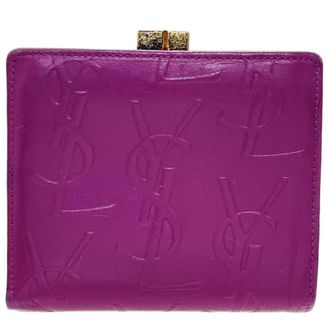 Saint Laurent Purple Leather Wallet (Bi-Fold) (Pre-Owned)