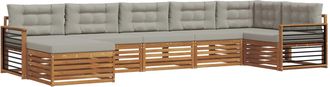 vidaXL Conjunto De Sof&aacute;s De Exterior 7 Uds. Gris Natural Y Claro Vidaxl