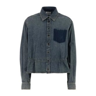 Alexander McQueen Alexander McQueen, Denim Shirts, female, Blue, Size: S Chambray Shirt Jacket