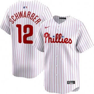 Nike Mens Philadelphia Phillies Kyle Schwarber Home Jersey In White/red