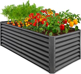 Best Choice Products 6x3x2ft Outdoor Metal Raised Garden Bed, Planter Box for Vegetables, Flowers, Herbs