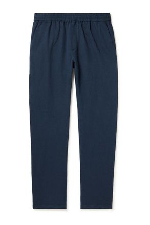 Sunspel Straight-Leg Cotton and Linen-Blend Drawstring Trousers