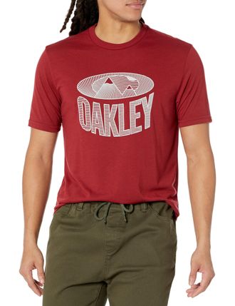 Oakley Mens Winter Lines Tee, Iron Red, Medium