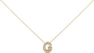 House of Brilliance Yellow Gold Vermeil.925 Sterling Silver Diamond Accent A-Z Initial Bubble Pendant Necklace