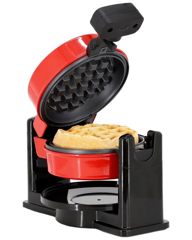 MegaChef Round Electric Flip 5in Belgian Waffle Maker