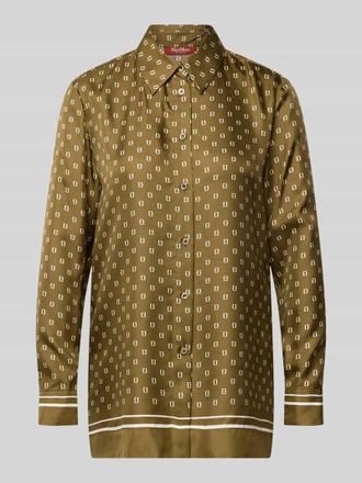 Max Mara Regular Fit Hemdbluse aus reiner Seide Modell TENUTA in Khaki, Gr&ouml;&szlig;e 34