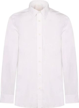 Givenchy Overhemden, Heren, Wit, L, Katoen, Logo Embroidery Shirt