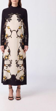 La DoubleJ Halle Long-Sleeved Ethnic Print Midi Sheath Dress