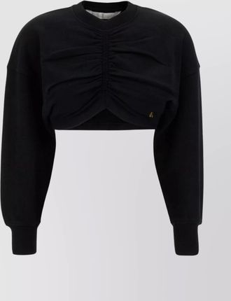 Palm Angels cotton gathered cropped sweatshirt