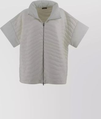 Herno padded drop shoulder poncho with funnel neck