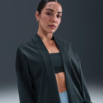 Nike Womens Zenvy Dri-FIT Oversized Cardigan in Green | IB2980-390