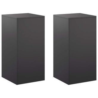 vidaXL Soporte De Plantas 2 Pcs Negro 40 X 40 X 80 Cm Acero Vidaxl
