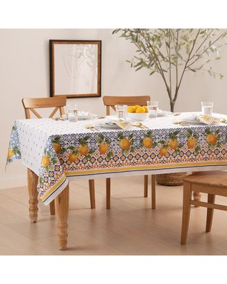 Elrene Capri Lemon Double Border Tablecloth
