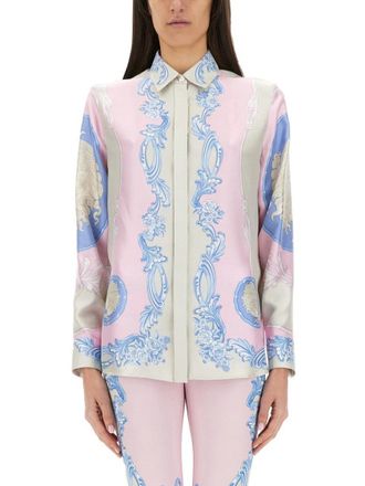 Versace Cameo Pastel Print Silk Shirt