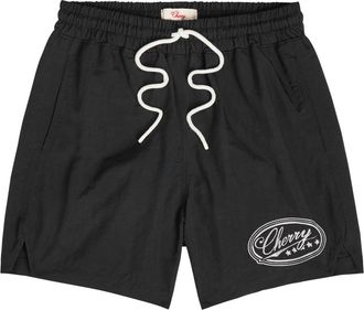Cherry Los Angeles Five Star Logo-embroidered Nylon Swim Shorts - Black - XL