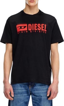 Diesel T-shirt with blurry Diesel logo - T-Shirts - Man - Black