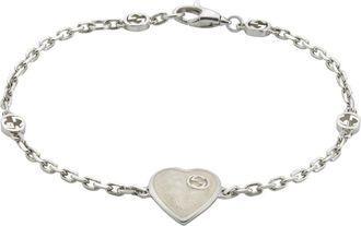 Gucci Pulsera con coraz&oacute;n esmaltado - Accessories - Mujer - Blanco - ONE SIZE
