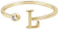 Adornia CZ & Initial Open Band Ring in Gold-L at Nordstrom Rack