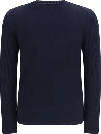 Prada Mens Virgin Wool Sweater Bleu Fleece Ovis Aries